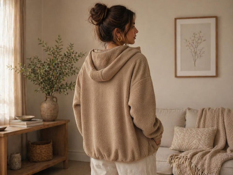 Size chart for women hooded jacket sewing pattern PDF XS to 3XL