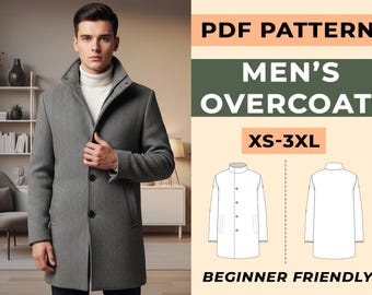 Herren Mantel Schnittmuster | Einreihiger Trenchcoat (Digitaler Download)