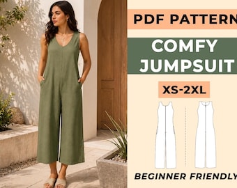 Gemütlicher Jumpsuit Schnittmuster | Relaxed Fit Playsuit (PDF Download)