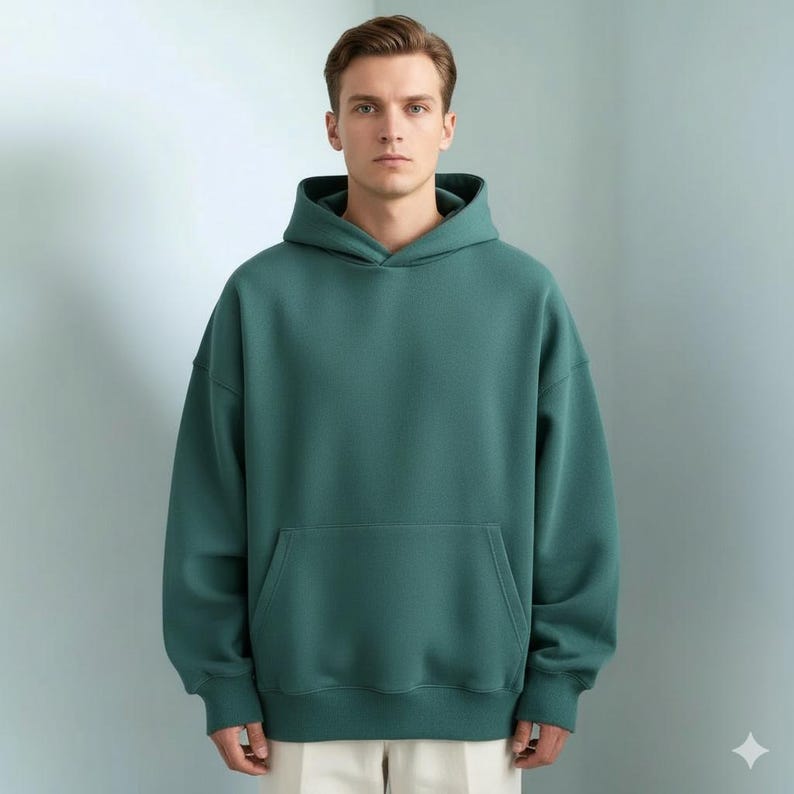 Unisex oversized hoodie sewing pattern PDF with layered pieces and seam allowance included