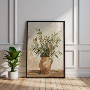 Olive Pot - Poster - Wall Art - Life Art - Green Plant Corner -Decor - Calm Home - Aesthetic - Botanical Print - Plant Lover