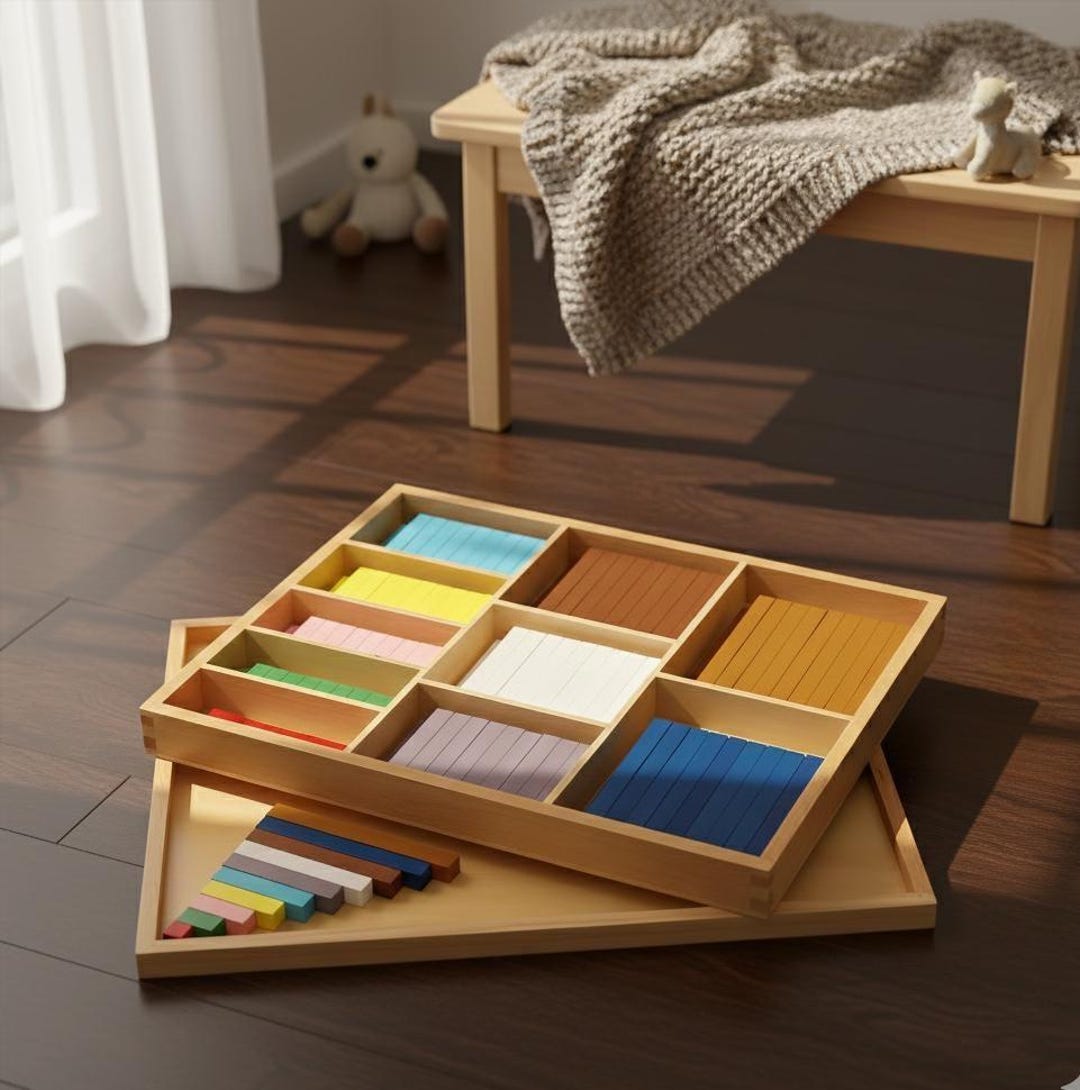 Colored Counting Bars Montessori Math Toy Wooden Learning Set - Etsy