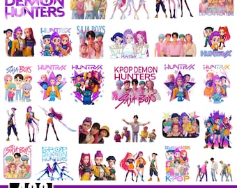 Huntrix Kpop Demon Hunters PNG SVG, Kpop Idol Group Shirt design, Girl Dinner Png, Saja Boys Girls Bands Png, Huntrix fans,Digital Download,