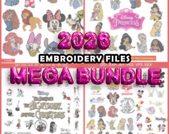 Stickerei Mega Bundle, Disney Stickmuster, Stich Mickey Princess Trending Machine Emb Instant Download
