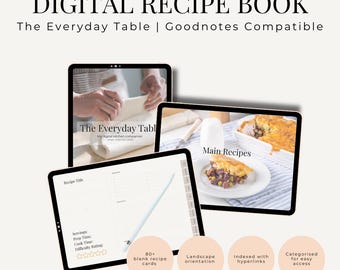 Libro de recetas digital para Goodnotes, Notability / Plantilla de diario de cocina