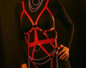 Leather Body Harness Lingerie for Woman, Bdsm Harness Lingeries