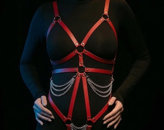 Leather Body Harness Lingerie for Woman, Bdsm Harness Lingeries