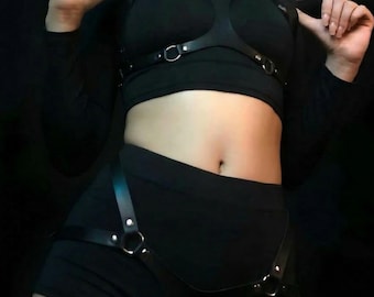 Handmade Faux Leather Festival Harness, Bohemian Fringe Belt