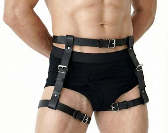 Handcrafted Vegan Leather Leg Harness - Rave, Alternative Fashion