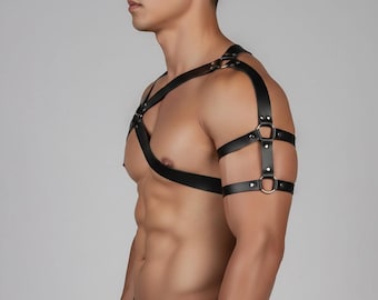 Handcrafted Leather Men's Chest Harness, Bold Style