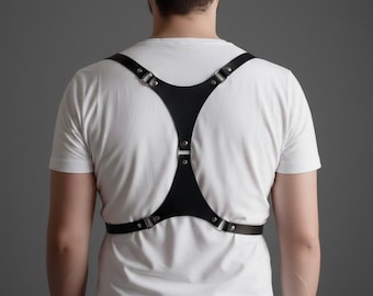 Handcrafted Leather Chest Harness, Men's Body Belt