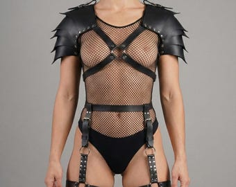 Leather Viking Warrior Harness, Women's Festival Costume