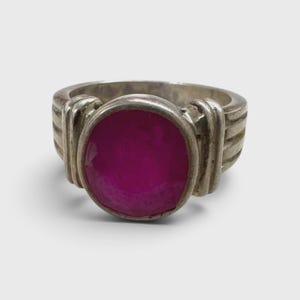 Natural Ruby Statement Ring, 925 Sterling Silver, Vintage Inspired Bold Jewelry