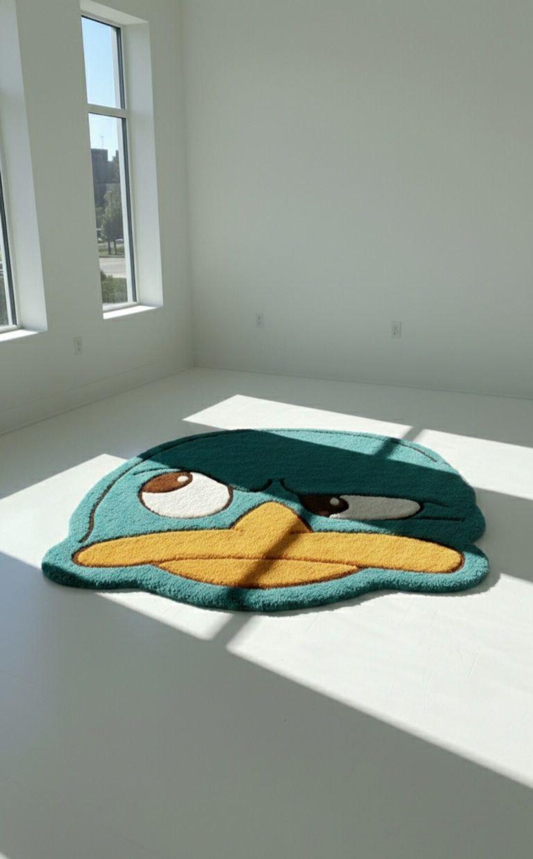 Duck Face Tufted Rug for Kids Room | Handmade Animal Floor Rug - Etsy