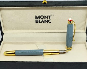 Vintage Montblanc reservoarpenna med ask och leverans över hela världen