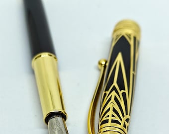 Vintage Montblanc reservoarpenna med ask och leverans över hela världen