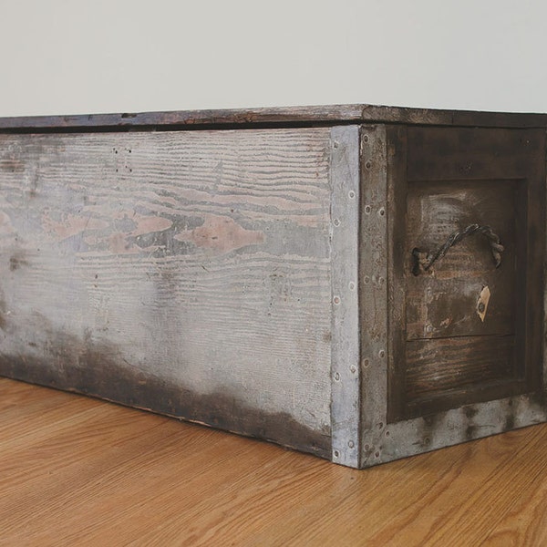 Vintage Distressed Wood Trunk - Coffee Table