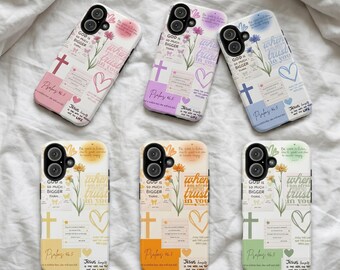Christian Bible Verse iPhone Case, Scripture Quotes Phone Cover, Religious Faith Cross Sticker Case