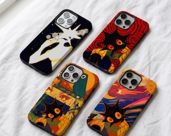 Emo Gothic Surreal Abstract Phone Case, Bold Red Swirl Spooky Celestial Tough Cover