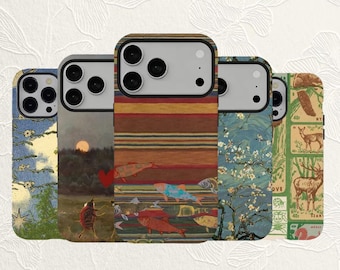 Whimsical Cottagecore iPhone Case, Vintage Forest Animals Nature Cover