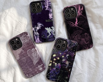 Purple Gothic Phone Case, Dark Academia Celestial Cover