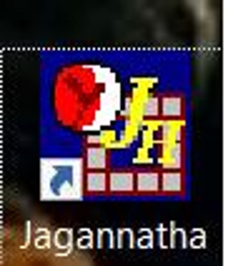 May include: A square logo with a blue background features a red sphere and a white crescent moon. The letters "JH" are in yellow. Below the logo is the word "Jagannatha" in white.