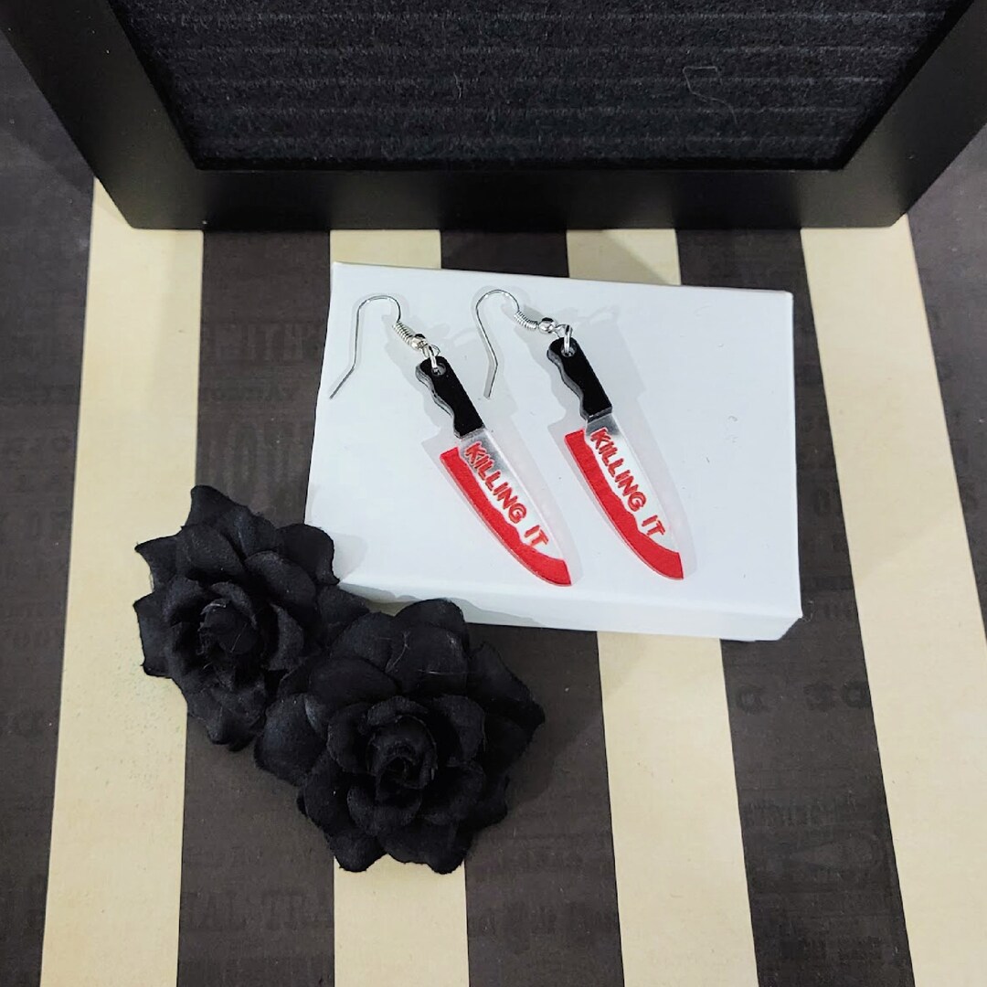 KILLING IT Knife Earrings – Horror Inspired Statement Jewelry, Gothic ...