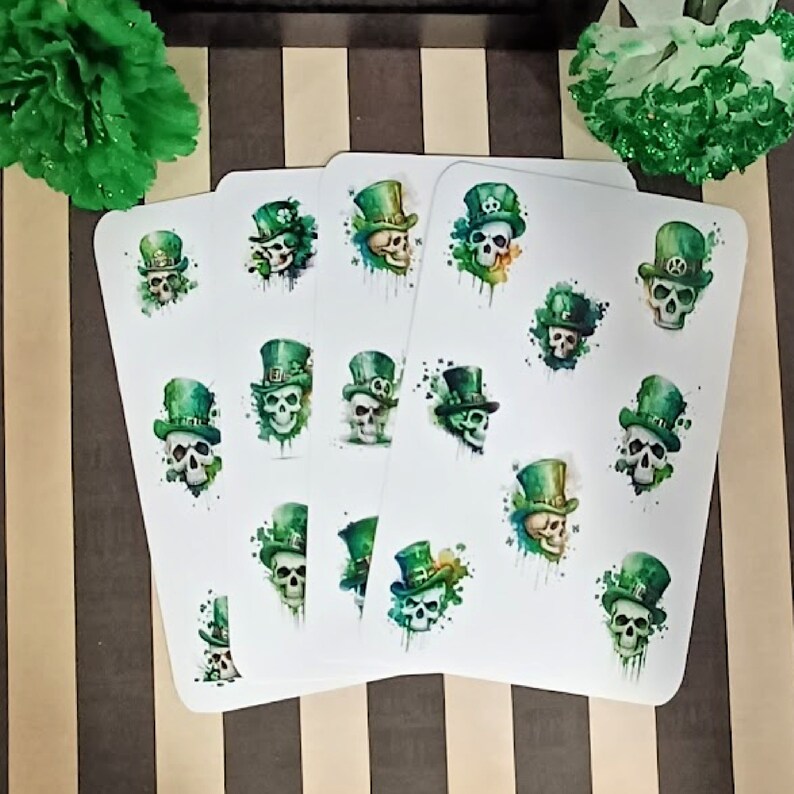 St. Patrick's Day Skull Sticker Sheet Skull Sticker Sheet Skull Stickers image 7