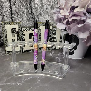Spooky Floral Skull Pens – Gothic Stationery Set (Individual or Bundle)