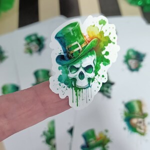 St. Patrick's Day Skull Sticker Sheet Skull Sticker Sheet Skull Stickers image 3