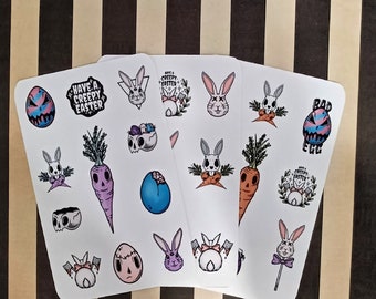 Creepy Easter Sticker Sheets | Creepy Easter Planner Stickers | Waterproof Stickers