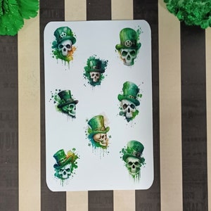 St. Patrick's Day Skull Sticker Sheet Skull Sticker Sheet Skull Stickers image 5