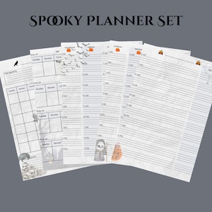 Spooky Halloween Planner Printable | Undated Monthly and Weekly Pages | Gothic Cute Digital Download for Halloween Lovers & Witches