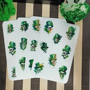 St. Patrick's Day Skull Sticker Sheet Skull Sticker Sheet Skull Stickers image 1