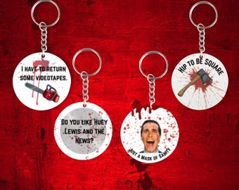 Horror Splatter Keychain | Thriller Quote Keychains | Gore Bag Charm | Funny Horror Fan Gift