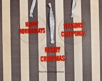 Gothic Christmas Ornaments | Creepy Christmas Ornaments | Acrylic Christmas Ornaments