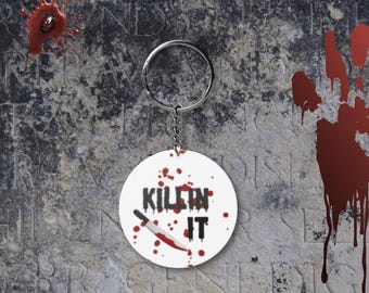 Killin’ It Horror Keychain – Bloody Knife Gothic Accessory