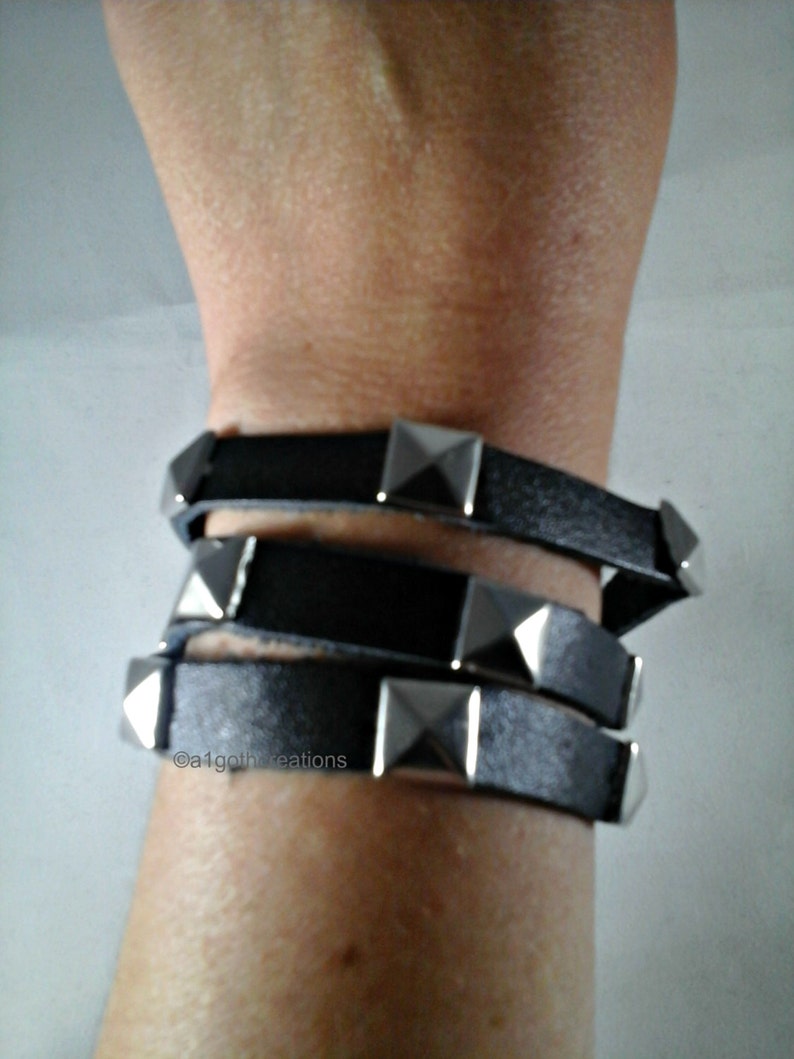 Stud Wrap Bracelet Leather Wrap Bracelet Leather Studded Etsy