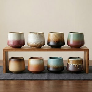 ヴィンテージストーンウェアコーヒーマグ、ハンドメイドジャパンディ陶器カップ、素朴な陶器ティーマグ、侘び寂びボヘミアンホームデコレーション