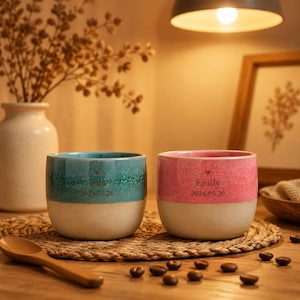 Tazza da caffè espresso personalizzata con nome, tazza da caffè in ceramica fatta a mano, piccolo regalo per gli amanti del caffè