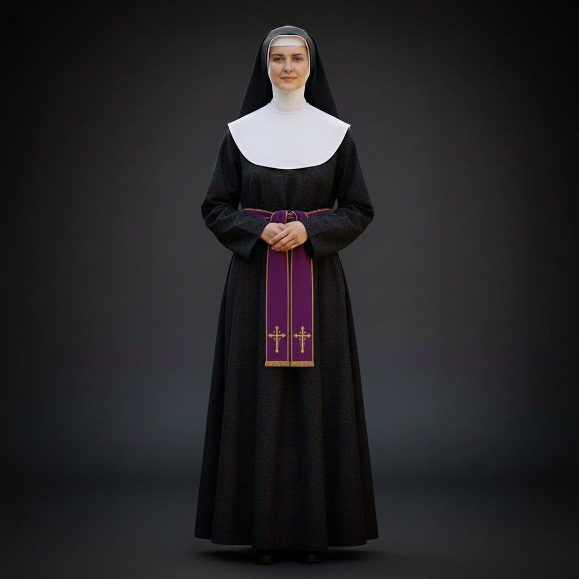 Nun Dress for Women , Adult Nun Outfit , Custom Cassock , Black Clergy ...