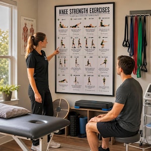 16 Knee Strengthening Exercises Printable PDF | Gentle Knee Workout for Seniors | Improve Mobility & Stability | Physical Therapy Exercise.