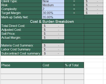 Pricing Spreadsheet for Contractors | Bid Calculator & Job Estimating Tool