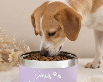 Cuenco de acero inoxidable personalizado para perros: comedero, bebedero para perros y gatos, regalo para cachorros, perros y amantes de las mascotas.