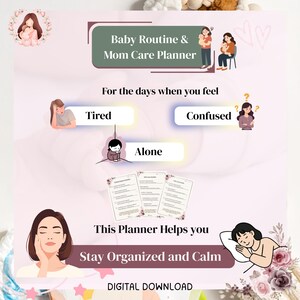 Planejador de Rotina para Novas Mamães e Bebês | Acompanhamento do Pós-Parto (Download Imediato)
