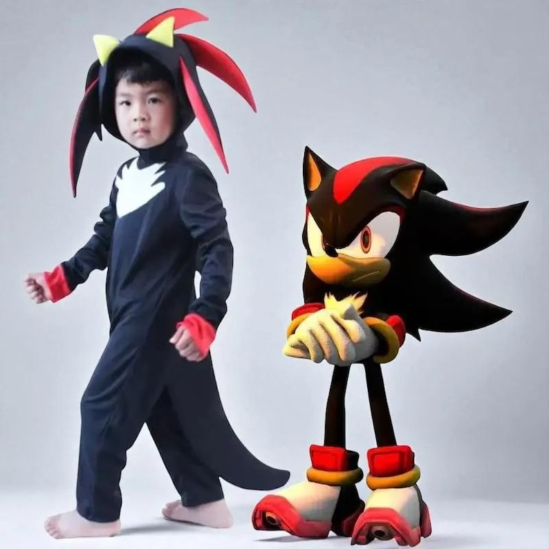 Sonic Shadow the Hedgehog Cosplay Costume, Halloween Cartoon Cosplay ...