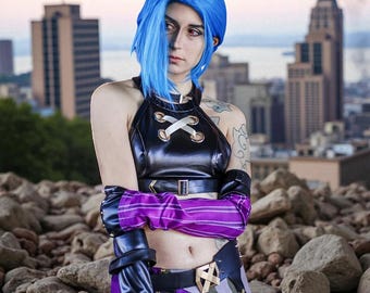 Disfraz de Jinx para cosplay, película Arcane del juego LOL, peluca, atuendo loli, regalo de Halloween y Navidad, convención de cosplay.