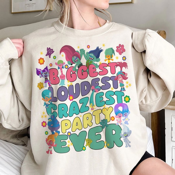 Biggest Loudest Craziest Party Ever Trolls Shirt, Troll Birthday Outfit, Family Matching Birthday Shirt, Trolls Family Shirts, Trolls Shirt