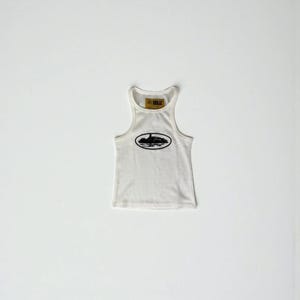 Corteiz Alcatraz Womens Crop Top White/Black image 1