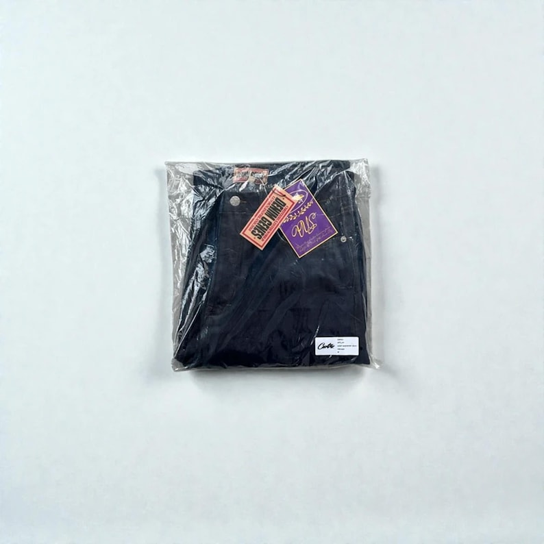 Corteiz Frayed Denim Baggy Jeans Navy image 5
